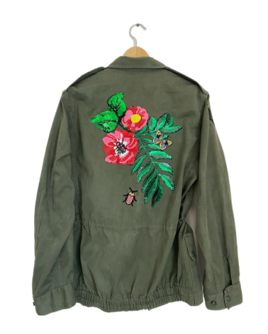 Veste militaire kaki  Flowers "M"