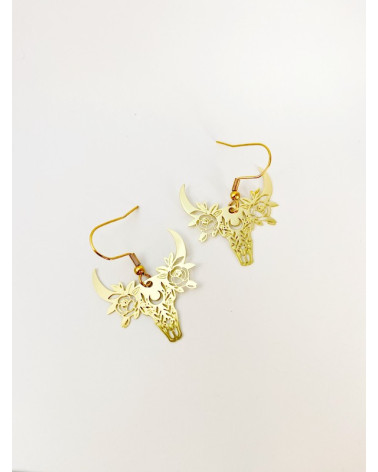 Boucles d'oreilles tête de vache "Texas"