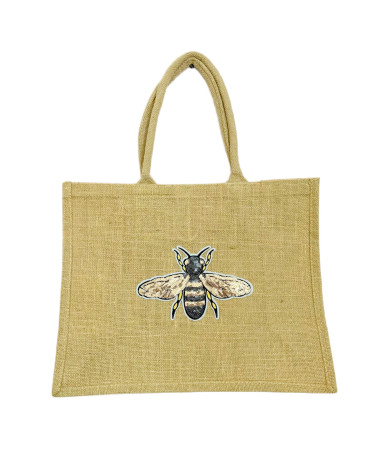 Cabas scintillant en jute "Abeille"