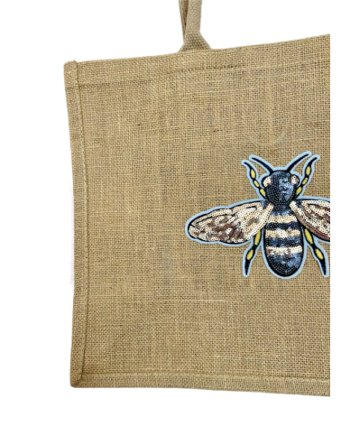 Cabas scintillant en jute "Abeille"