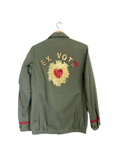 Veste militaire kaki Ex voto "S"