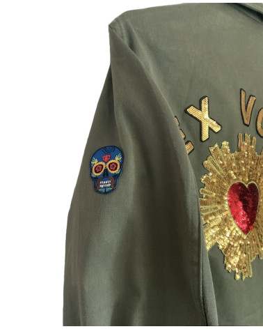 Veste militaire kaki Ex voto "S"